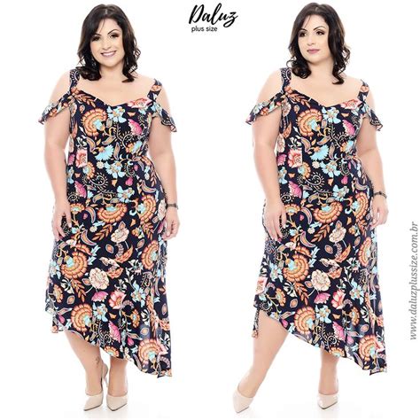 Vestido Plus Size Kessyta Vestido Longo Confeccionado Em Viscose