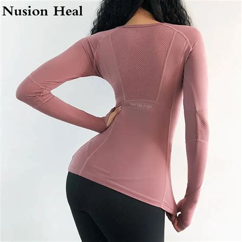 2019 Fitness Gym Top Womens Sports Shirt Long Sleeve Yoga Fitness Top