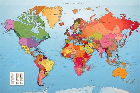 Foto De Todos Os Países - Mapa colorido do mundo completo com os nomes de todos os países | Foto ...