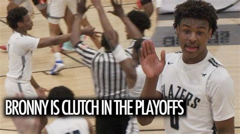 Bronny James Hits Clutch Shot In Sierra Canyon Semi Final Playoff Game