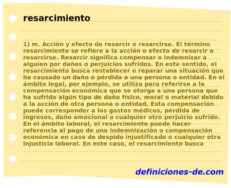 Significado De Resarcimiento