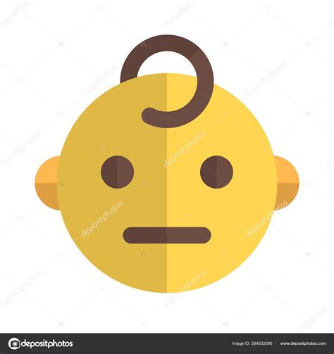 Neutro Rosto Bebê Emoji Layout Representação Pictórica Imagem Vetorial