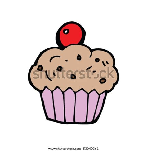 Cherry Cupcake Cartoon Stock Vector Royalty Free Shutterstock