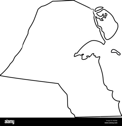 Map Of Kuwait Outline Silhouette Of Kuwait Map Vector Illustration