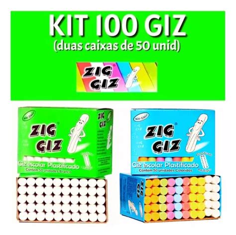 Giz Lousa Colorido Branco Quadro Negro Caixa 100 Unidades