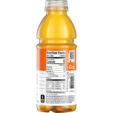 Glaceau Vitaminwater Zero Rise Orange Nutrient Enhanced Water Beverage