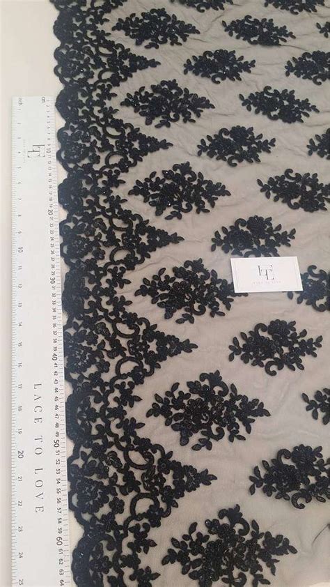 Black Beaded Lace Fabric Lace To Love