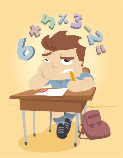 Boy Solving Math Problem Illustrations Royalty Free Vector Graphics