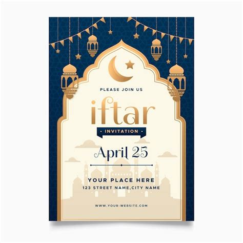 Plantilla De Cartel Vertical Plano Iftar Vector Gratis