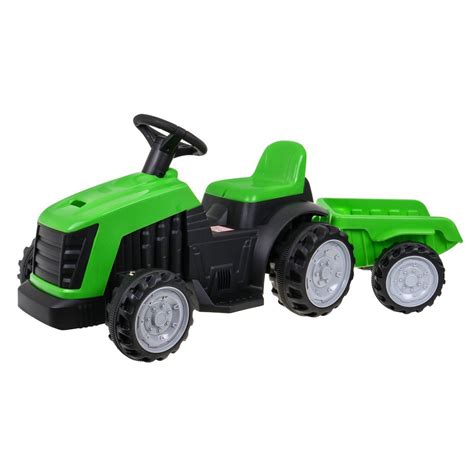 Kids Tractor And Trailer Green Electric Ride On Kids Toys Malta