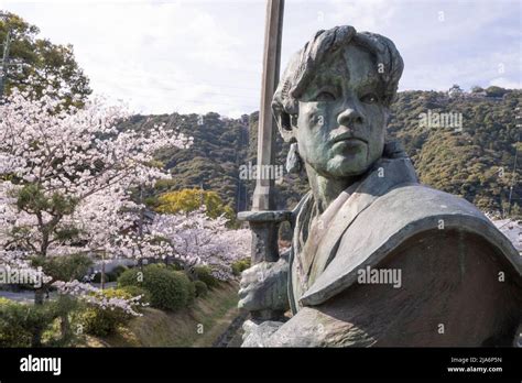 statue  kojiro sasaki iwakuni yamaguchi prefecture western honshu