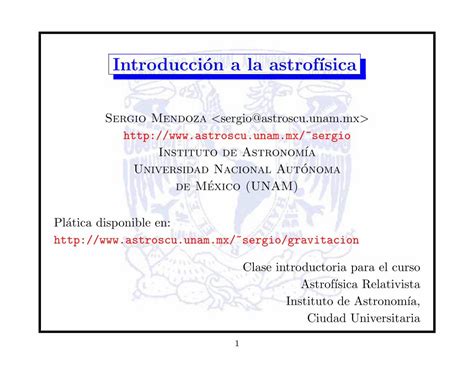 Pdf Introduccion A La Astrof Sica Mendozza Org La Idea De La No