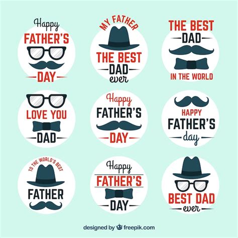 Free Vector Collection Of Modern Fathers Day Badges