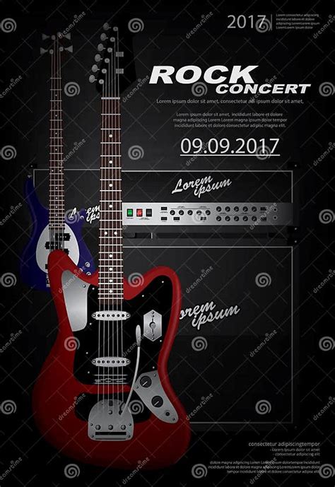 Guitar Concert Poster Background Template Stock Vector Illustration Of Band Entertainment