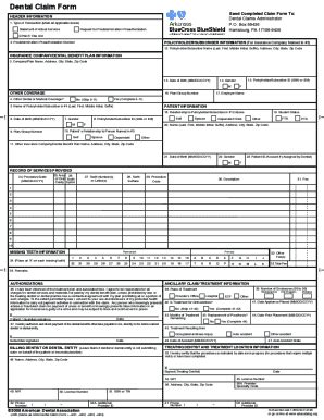 Fillable Online Fillable Online Dental Claim Form Send Completed Claim