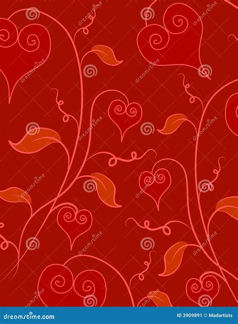 Valentine Heart Shaped Flowers Background Stock Illustration ...