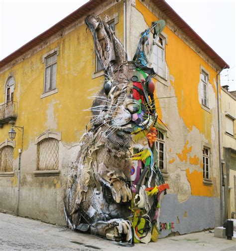 “Half Rabbit” by Bordalo II in Vila Nova de Gaia, Portugal – StreetArtNews