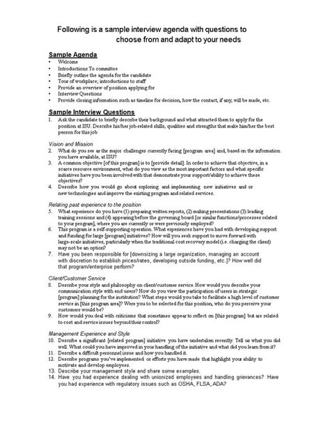 A Sample Interview Paper With The Words Following A Sample Interview