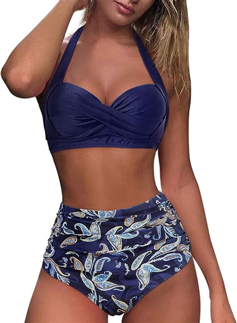 XINMINGREN Bikini Damen Set Push Up Damen Bikini Set Damen Seitlich