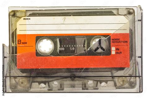 Vintage audio compact cassette isolated on white Stock Photo | Adobe Stock