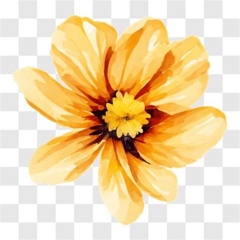 Download Abstract Yellow Flower Painting Png Online Creative Fabrica