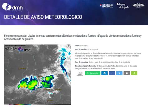 DMH Paraguay on Twitter Aviso Meteorológico N 276 2023 Emitido