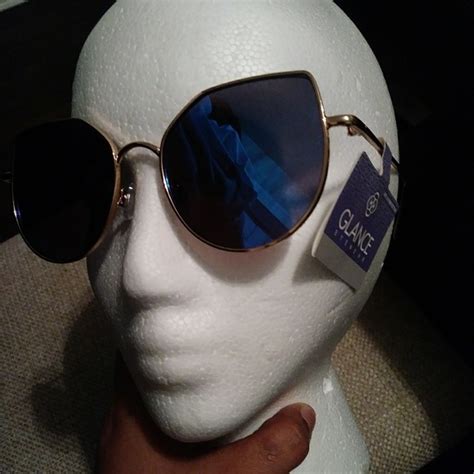 Glance Accessories Gold Frame Blue Shade Sunglasses Poshmark