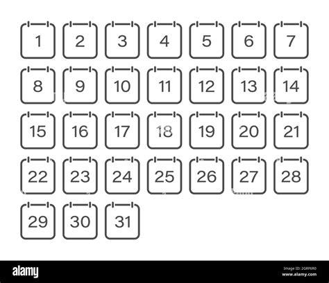 Conjunto De Iconos De Calendario Con Las Fechas Del Mes Un Conjunto De