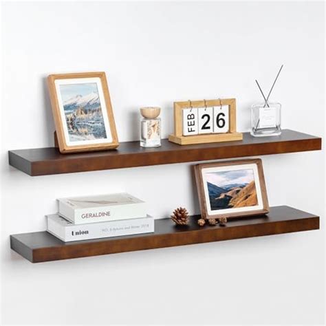 Fun Memories Wood Floating Shelves 16 Inch Farmhouse Rustic Wooden Shelves Wall