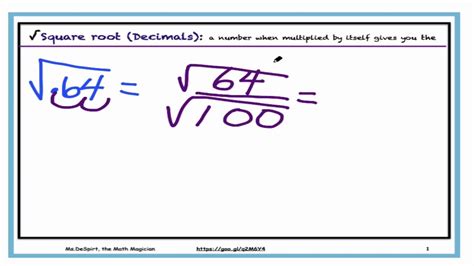 Square Root Decimals YouTube