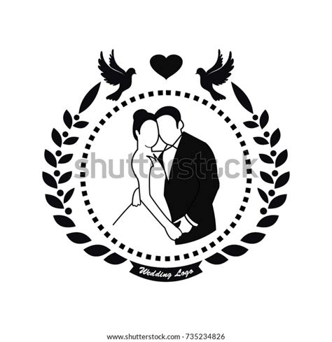 Black White Wedding Logo Vector Circle Stock Vector (Royalty Free) 735234826 | Shutterstock