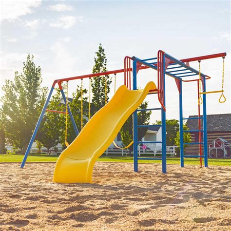 Lifetime Monkey Bar Swing Set In Primary Colors Backyard Playground