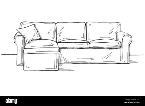 Sketch sofa isolated on white background. Vector illustration Stock Vector Image & Art - Alamy