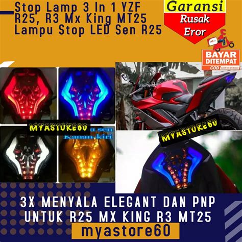 Jual Stop Lamp Stoplamp 3 In 1 YZF R25 R3 Mx King MT25 Lampu Stop Lampu