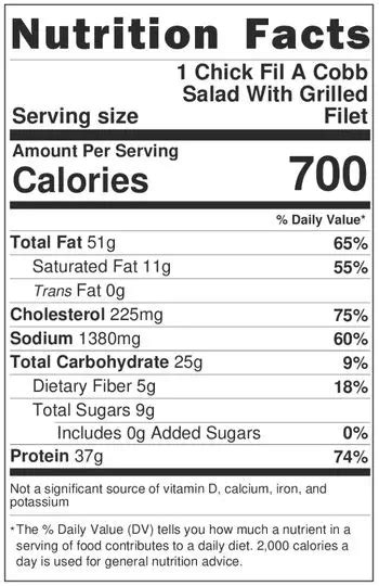 Is Chick Fil As Cobb Salad Healthy All Nutrition Facts