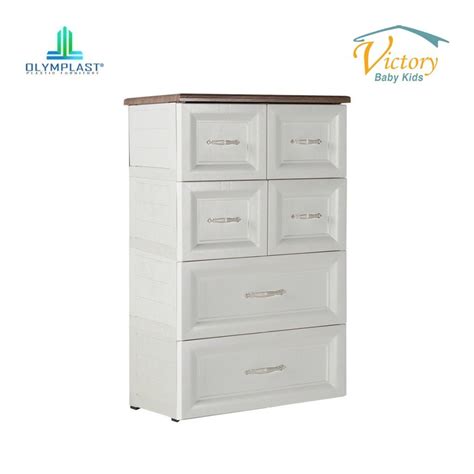 Jual Olymplast Drawer Cabinet Lemari ODC 04 Classic White Laci 4