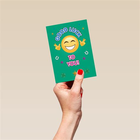 Personalised Good Luck Emoji Card – Hallmark