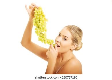 Side View Nude Woman Holding Green Foto Stok Shutterstock