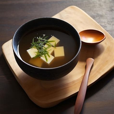 Premium AI Image Traditional Miso Soup With Seaweed And Tofu