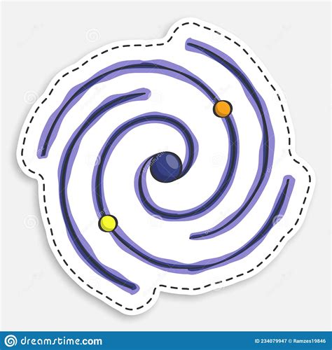 Cartoon Icon Of Doodle Spiral Galaxy Exploration Of Space And Star