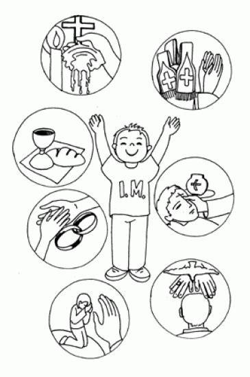 Los Sacramentos Seven Sacraments Sunday School Coloring Pages Bible