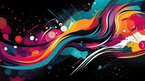 Premium Ai Image Abstract Sport Background With Colorful Curves And Dots