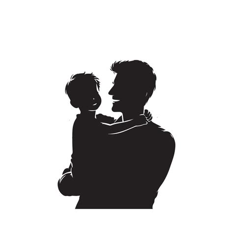 Father And Son Silhouette On White Background Father And Son Logo