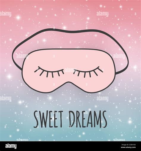 Good Night Abstract Background with Funny Sleeping Mask. Vector ...
