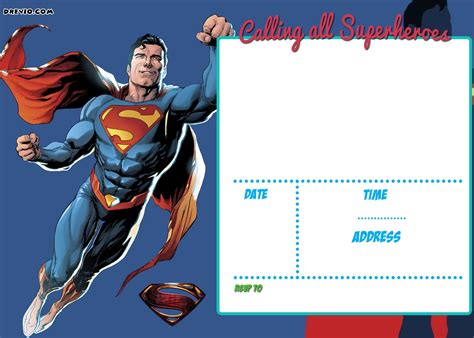 Superman Birthday Card Template Mightyprintingdeals