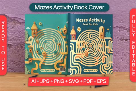 Mazes Activity Book Cover For Kdp Graphic By Rd Graphic · Creative Fabrica