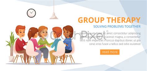 Group Therapy Cartoon Banner - stock vector 5049084 | Crushpixel