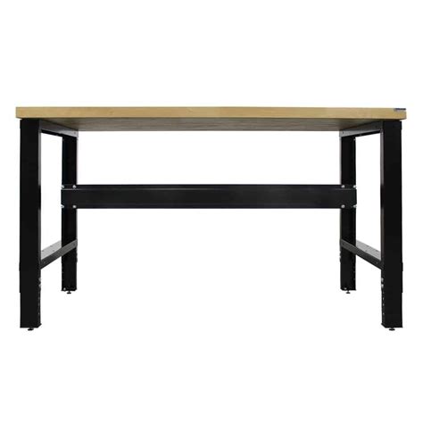 Borroughs Adjustable Height Solid Hardwood Top Workbench