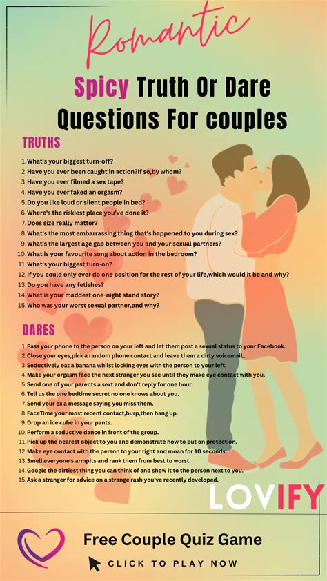 Spicy Truth Or Dare Questions For Couples Intimate Truth Or Dare For