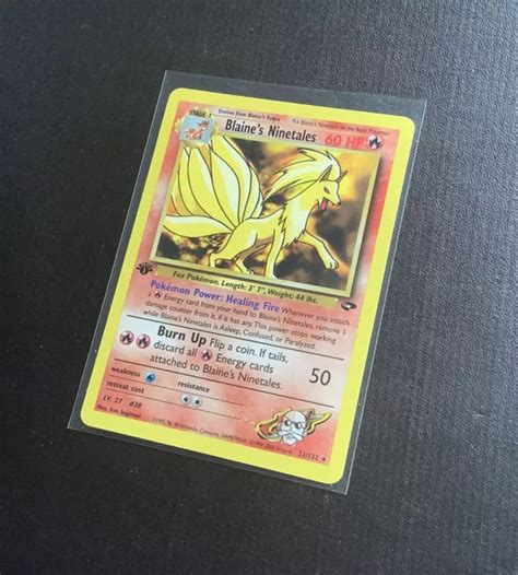 ORIGINAL RARE 1ST Edition Blaines Ninetales Pokemon Card Gym Challenge